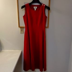 Talbots 100% Irish Linen red A-line dress, size 8